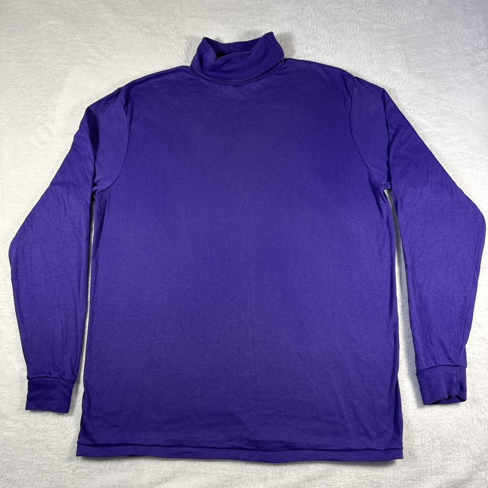 Medalist Men's XL Purple Turtleneck 50/50 Cotton Trevira Vintage Made in USA